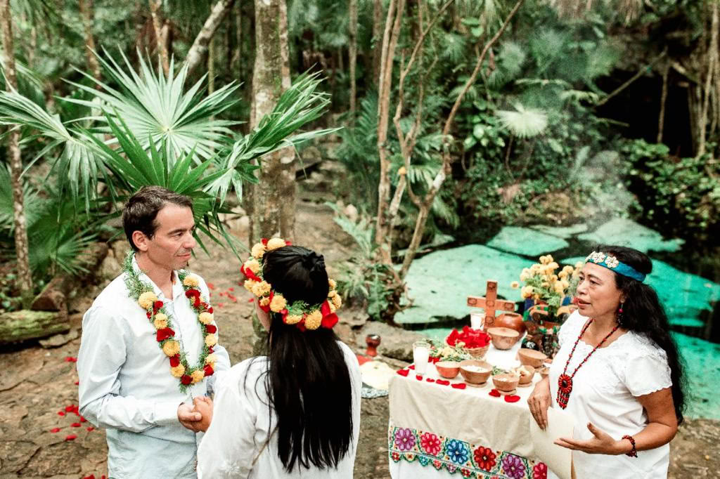 Cérémonie traditionnelle d'union matrimoniale maya