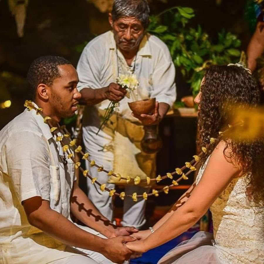 Cérémonie traditionnelle d'union matrimoniale maya