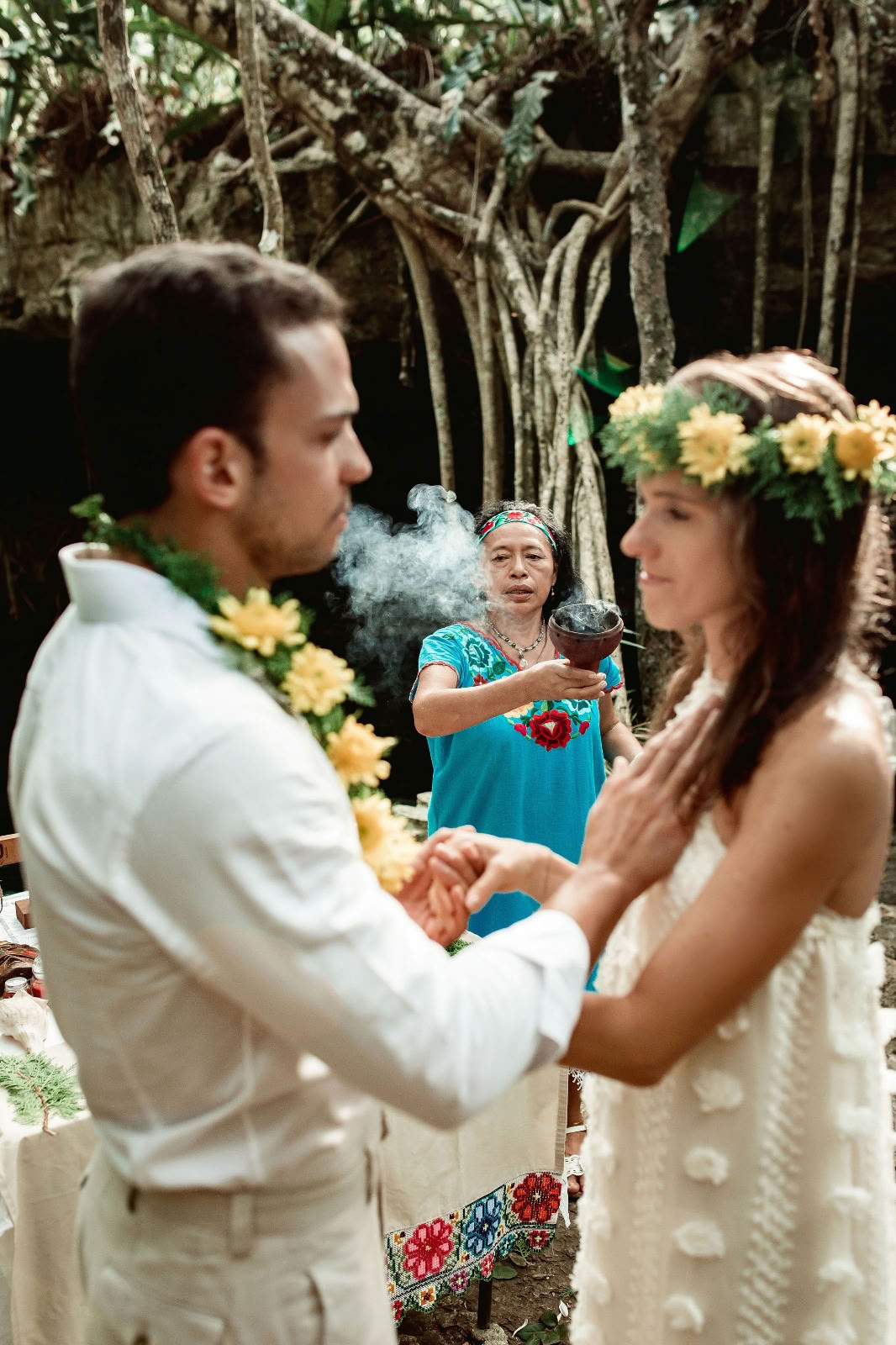 Cérémonie traditionnelle d'union matrimoniale maya