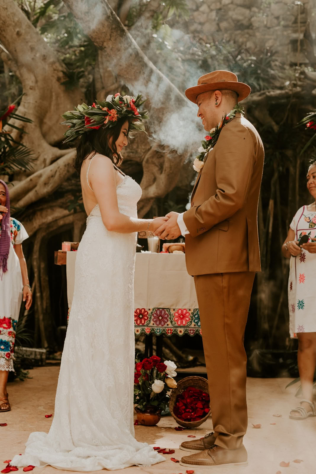 Cérémonie traditionnelle d'union matrimoniale maya