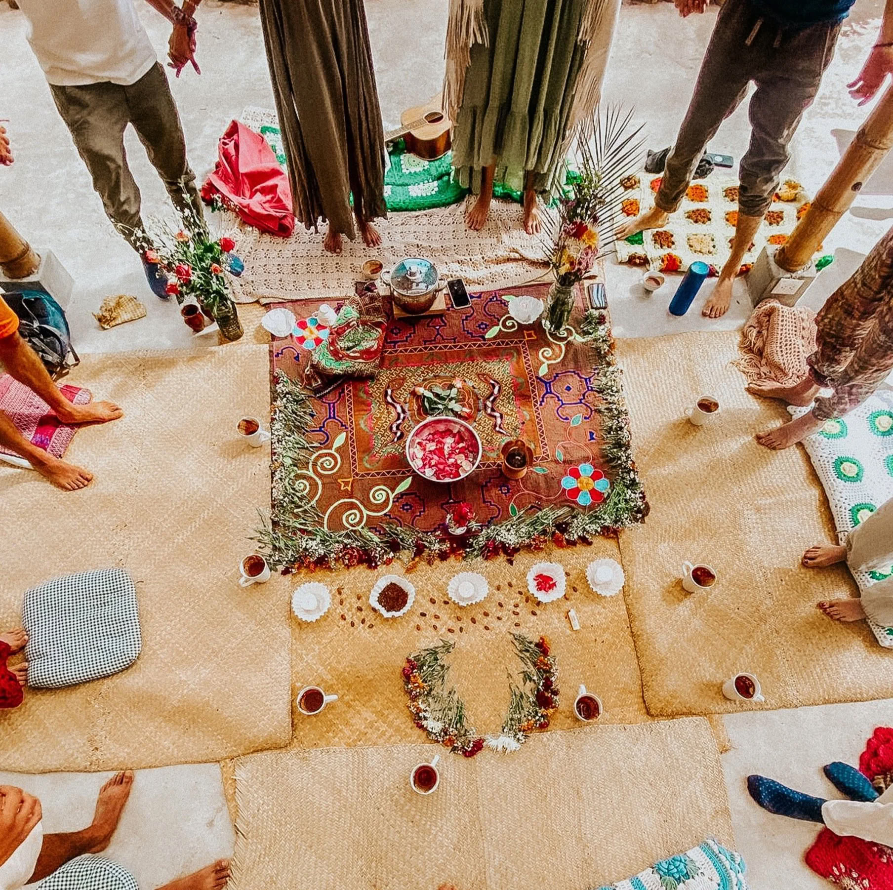 Cérémonie du feu Maya