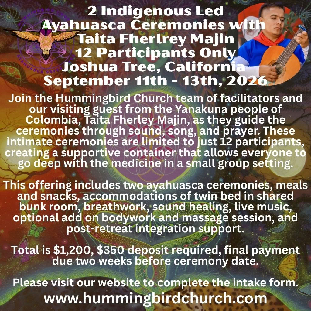 MENÉ PAR DES AUTOCHTONES - Taita Fherely Majin - 12 participants seulement - Joshua Tree, Californie - 11 au 13 septembre 2026