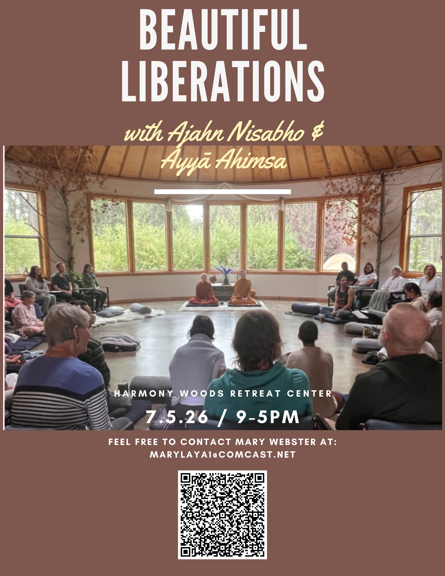 Beautiful Liberations : une retraite d’une journée pour illuminer le cœur avec Ajahn Nisabho et Ayyā Ahimsa