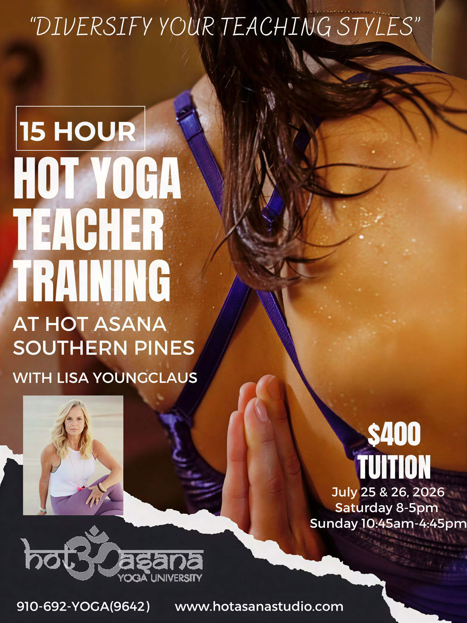 15 Heures | Formation de Professeur de Hot Yoga | Southern Pines