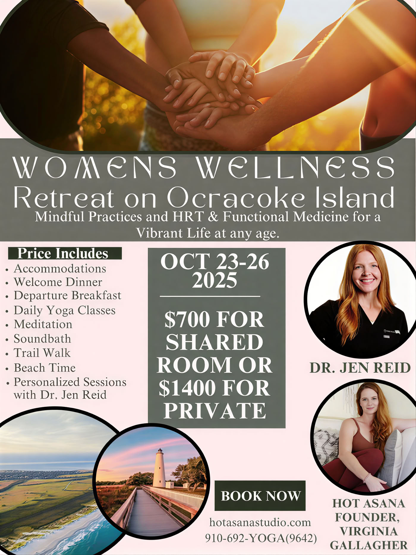 Retraite pour femmes sur l'île d'Ocracoke avec Dr. Jen Reid, Virginia Gallagher et Savana Harwood