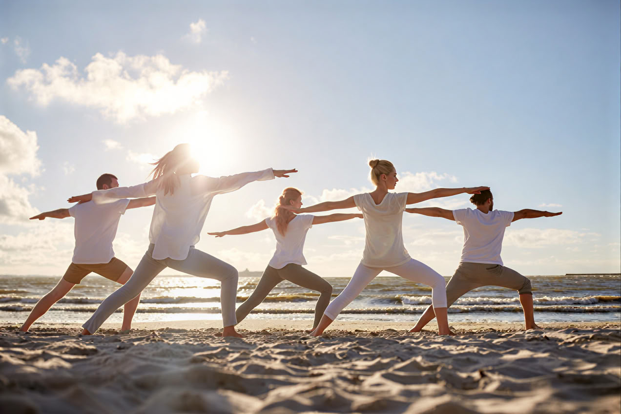 Yoga sur la plage