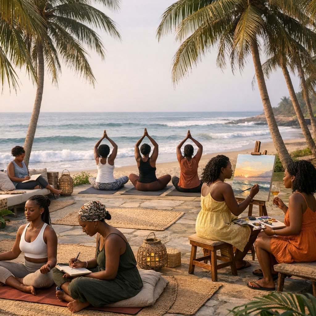 Retraite pour voyageuses en solo – bien-être et découverte de soi au Ghana
