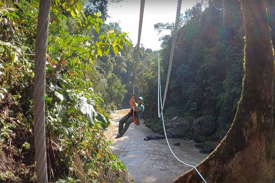 Tyrolienne sur le fleuve Pacuare
