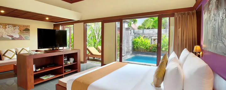 Villa avec piscine et une chambre